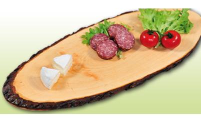 TABUA OVAL 49X17X1.5CM MADEIRA E CASCA#
